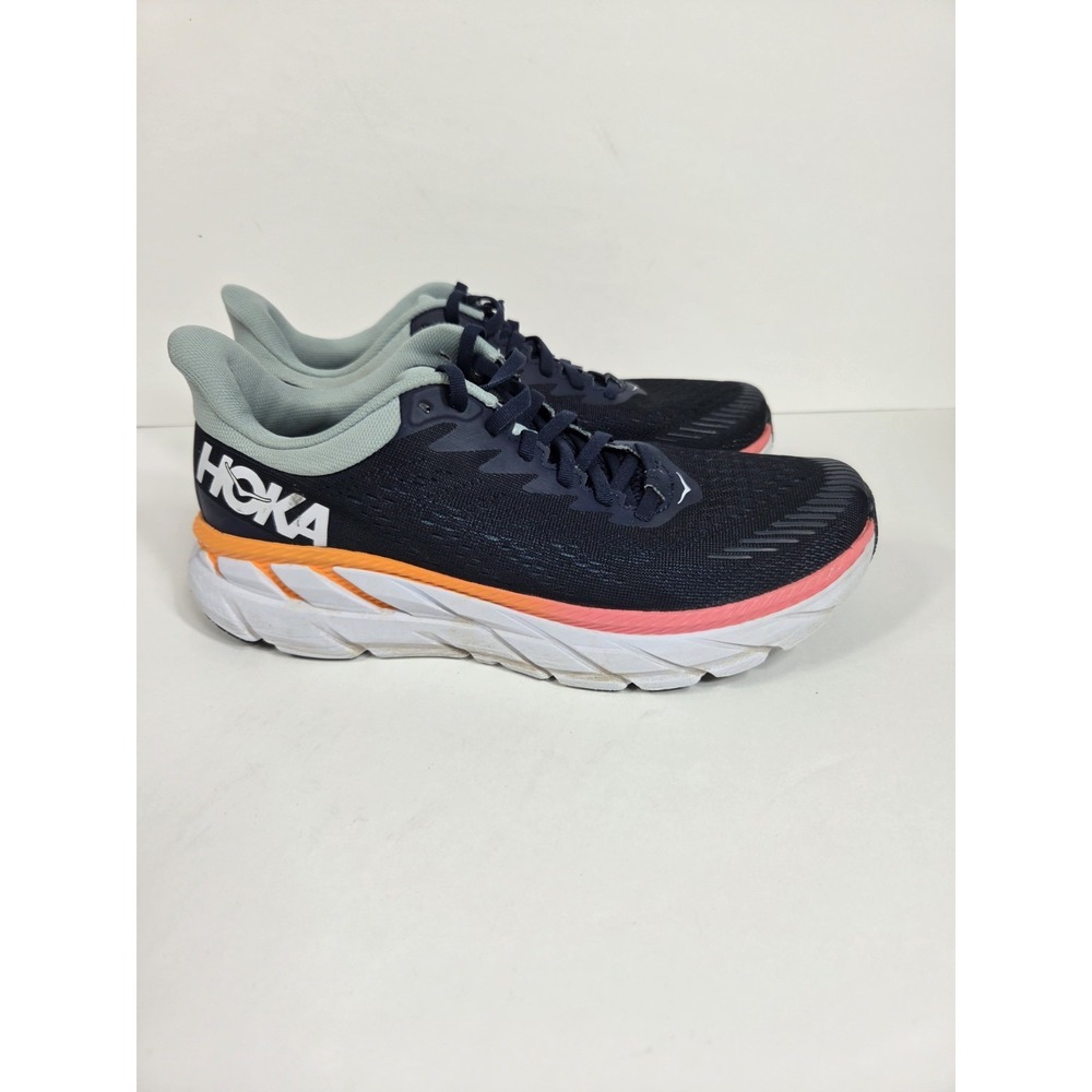 Hoka One One Women Sz 9 Clifton 7 Blue Running Sneakers Shoes